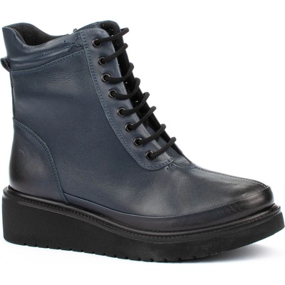 Дамски боти от естествена кожа в тъмно син цвят