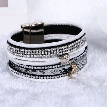 Fashion Jewelery bílý náramek s kamínky Maxi Bella 055