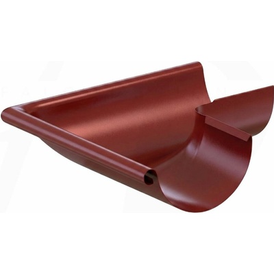 Krop Roh/kút polkruhového žľabu 90° oceľový vonkajší 280 mm systém 130 RAL 3009 Oceľovo červená