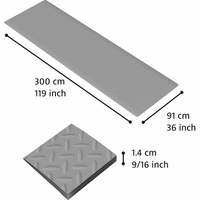Notrax 479 Cushion Trax Protiúnavová rohož s diamantovým vzorom sivá 91 x 300 cm