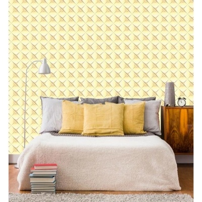 DIMEX ART Луксозна флизелинова тапета жълти кубчета, образуващи звезда