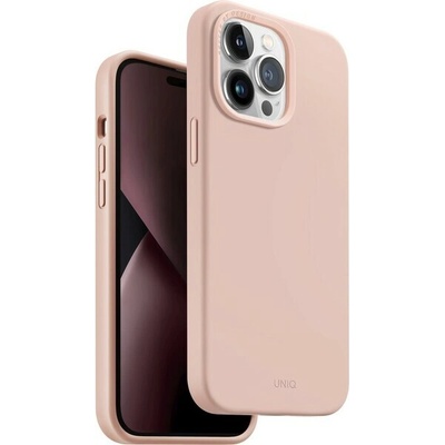UNIQ Lino MagClick silikónový kryt iPhone 14 Pre ružový