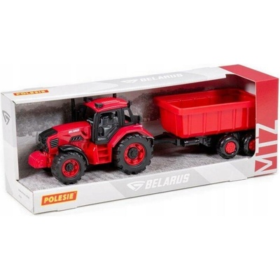 Polesie Traktor s přívěsem Belarus 91321 červený