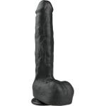 EasyToys - дилдо с вендуза и тестиси - голям, 29, 5 см, черен