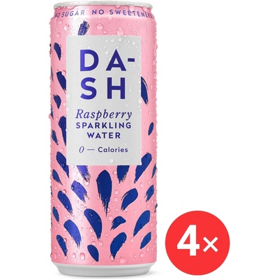 DASH Perlivá voda malina 4 x 330 ml
