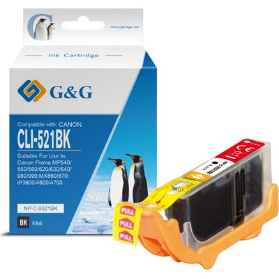 ГЛАВА ЗА CANON PIXMA iP 3600/4600/MP 540/620/630/980 - Black - ink tank - WITH CHIP / С ЧИП - /521/ - CLI-521B (CLI521B) - 2933B001 - PN NC-R00521BK/C - G&G (NC-R00521BK)