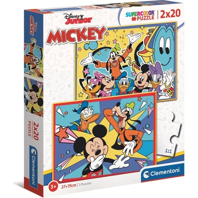 Clementoni - Puzzle 2x20 Mickey is having fun with friends - 40 - 99 piese