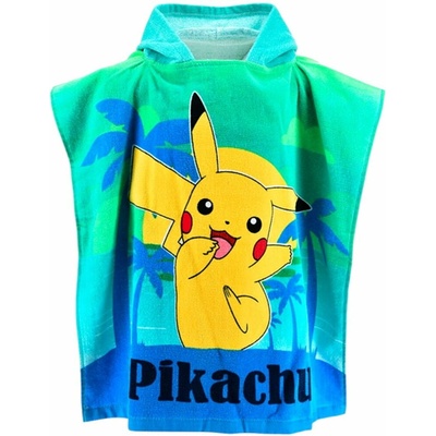 Sun City detské pončo s kapucňou Pokémon Pikachu 55 x 110 cm