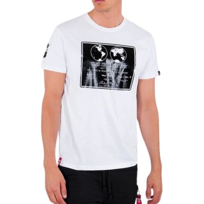 Alpha Industries Lunar Plaque T white tričko pánske biele