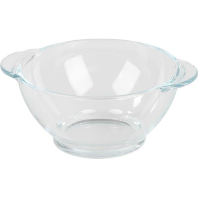 MagicHome sklenená okrúhla servírovacia guľášová misa s uškami extra Strong Glass 500 ml