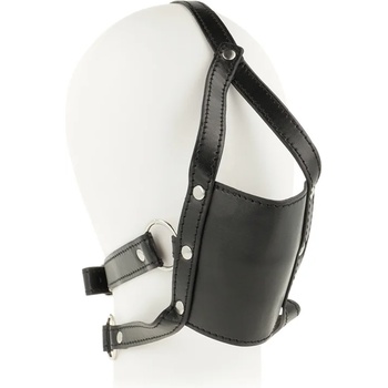 Image 1 of OhMama Head Harness with Muzzle Cover Ball Gag Black