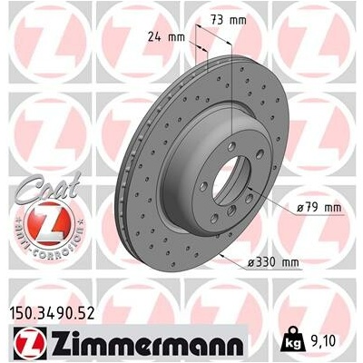 Brzdový kotúč ZIMMERMANN 150.3490.52 (150349052)