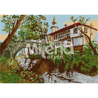 Milena Style Трявна - гоблен със схема конци dmc 1: 1