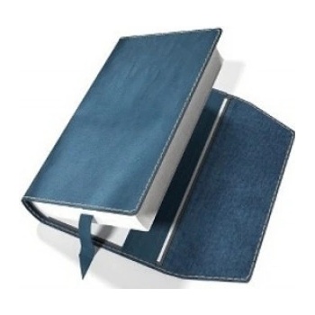 Obal na knihu kožený se záložkou Modrý