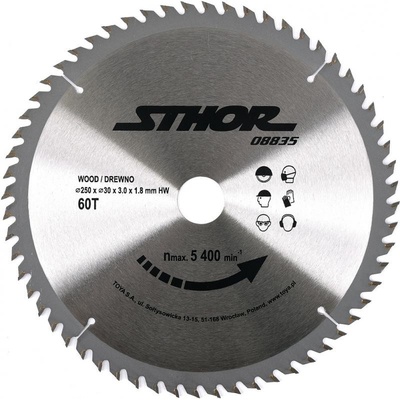 Sthor Kotouč na dřevo 250 x 30 mm 60z