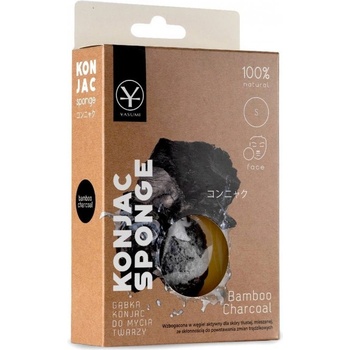 Yasumi Konjac Sponge For Face Wash Charcoal With Activated Carbon For Oily And Combination Skin Гъби за лице унисекс 20gr