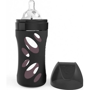 Twistshake kojenecká láhev AntiColic skleněná černá 260 ml