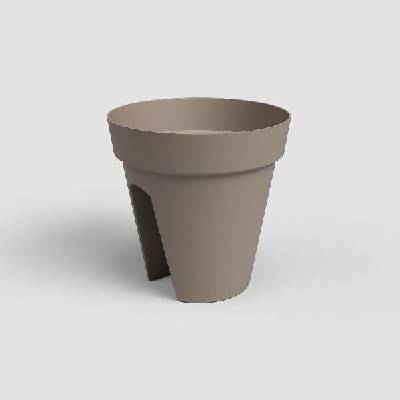 Artevasi Květináč CAPRI na zábradlí 30cm plast šedá matte taupe