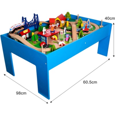 Classic World Dřevěná vláčkodráha s doplňky 75 dílků – Zboží Mobilmania