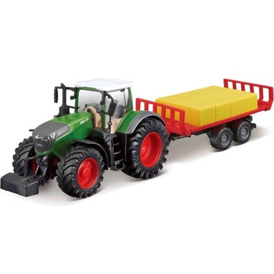Bburago Farm tractor Fendt 1050 s přívěsem na balíky 1:50