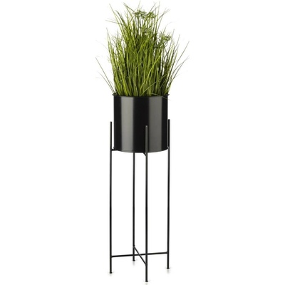 HowHomely KOVOVÝ květináč se stojanem DARK 75X21 CM ČERNÁ