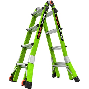 Little Giant Ladder Телескопична стълба от фибростъкло Little Giant, M17 Dark Horse 2.0, 4x4 стъпала (16117-001)