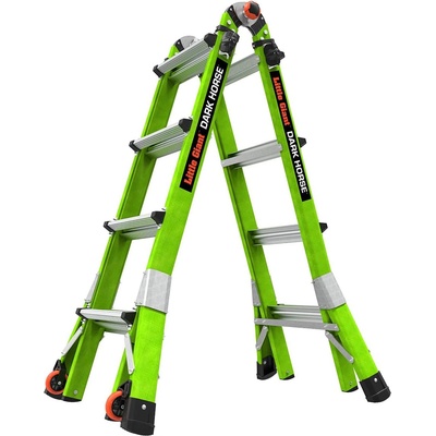 Little Giant Ladder Телескопична стълба от фибростъкло Little Giant, M17 Dark Horse 2.0, 4x4 стъпала (16117-001)