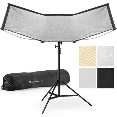 K&F Concept zakřivená odrazná deska 123 × 65 cm, rychloskládací, se stojanem