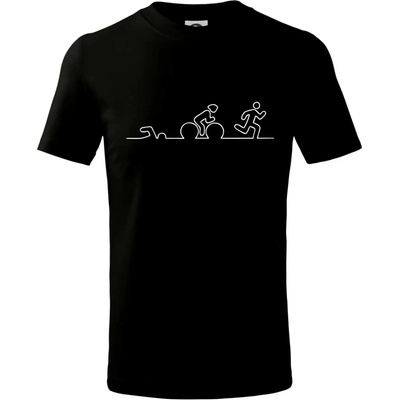 EKG triatlon tričko detské čierna