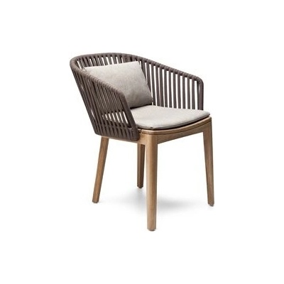 Tribu Teakové jídelní křeslo Mood, rám teak, výplet lanko earthbrown, bez sedáků
