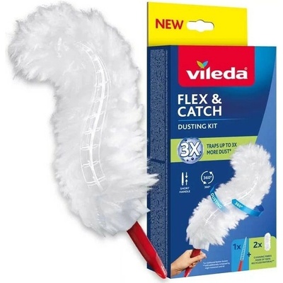 Vileda metlička na prach s krátkou rukoväťou + 2 náplne Flex & Catch