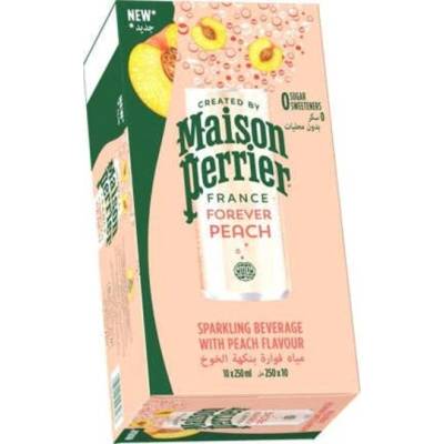 Perrier Broskev přírodní Minerální voda perlivá 10 x 250 ml