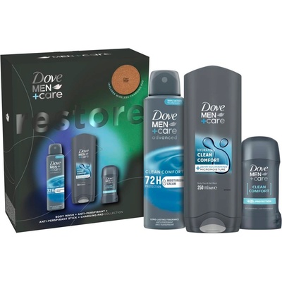 Dove Men+Care Комплект Clean Comfort, с подложка за зареждане, 3 части