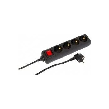 MicroConnect 4-way Schuko Socket on/off switch 5M Black