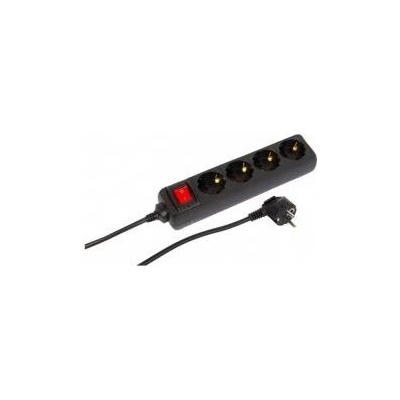 MicroConnect 4-way Schuko Socket on/off switch 5M Black