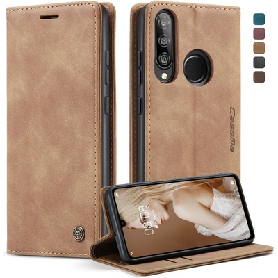 VSETKONAMOBIL 115800 CASEME Flipové puzdro pre Huawei P30 Lite svetlohnedé