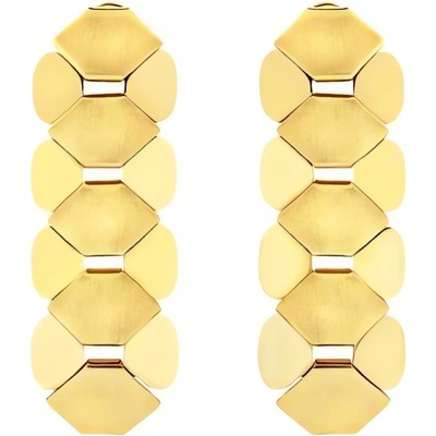 BREIL Extravagantní pozlacené náušnice Hexagonia TJ3636
