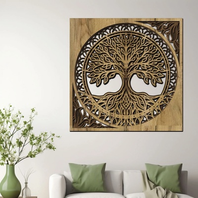 dřevo života Dřevěný strom ZÁZRAKŮ Rozměry (cm): 40x40, Zvolte barvu dekoru: Dub zlatý-Ořech-Wenge