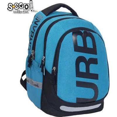 S-Cool Ученическа, анатомична раница scool urban blue, олекотена