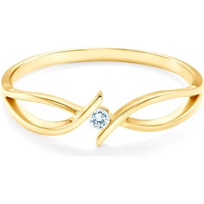 Savicki zásnubní prsten žluté zlato diamant Z479