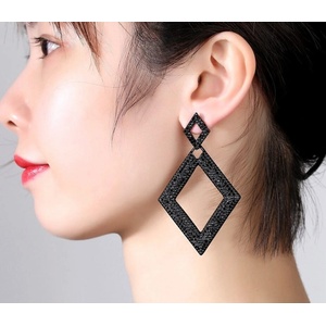 Jewelry & watches Обици JEWELRY & WATCHES - Rhombus - Black - F42