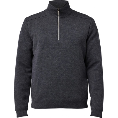 Ivanhoe of Sweden Мъжки вълнен пуловер Ivanhoe of Sweden Ruben Half Zip Windbreaker Merino jumper - Graphite Marl (005-7128-0112)