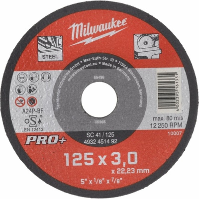 Milwaukee Řezný kotouč 125 x 3 mm 4932451496