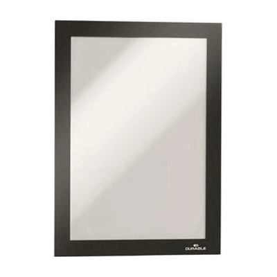 Informačný panel, A5, samolepiaca zadná strana, magnetický predný kryt, DURABLE "DURAFRAME", strieborná-čierna