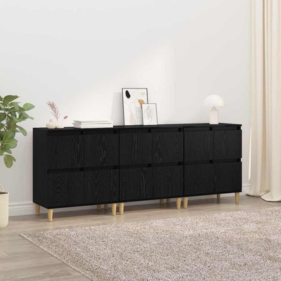 vidaXL Скейдбордове 3 pcs Черния дъб 60 x 35 x 70 cm Инженерно дърво (3415591)