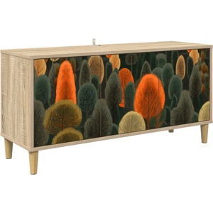 vidaXL ТВ шкаф ZAANDAM 102 x 33 x 50 см Сонома Инженерна дървесина (8007080)
