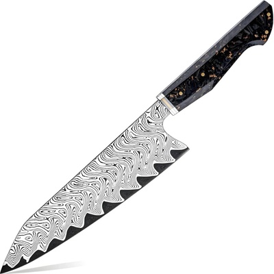 HARAHU Дамаски кухненски нож TA-35184 - Chef / Черен KP35184 (TA-35184)