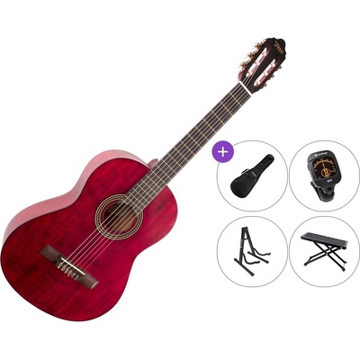 Valencia VC204 Premium SET 4/4 Transparent Wine Red Класическа китара