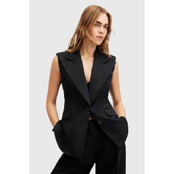 AllSaints Памучен елек AllSaints HALLY BLAZER в черно с едно копче W009QA (W009QA)