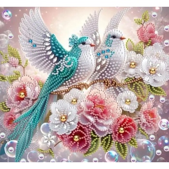 Norimpex - Puzzle Diamant painting: Birds on a branch 30x40cm - 1 - 39 piese